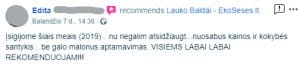 eko seses, lauko baldai, atsiliepimai