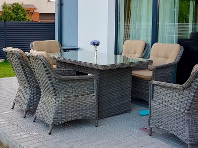 prabangis pietų lauko baldų komplektas Klasika