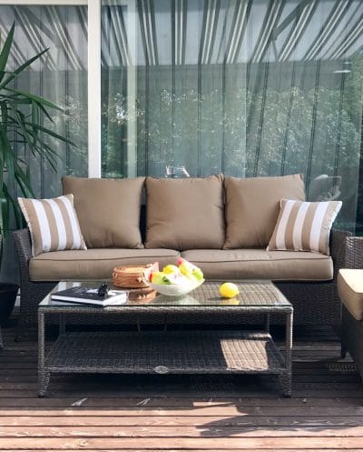 lauko baldai, terasos baldai, sofa, foteliai, terasa, romantika baldu komplektas,
