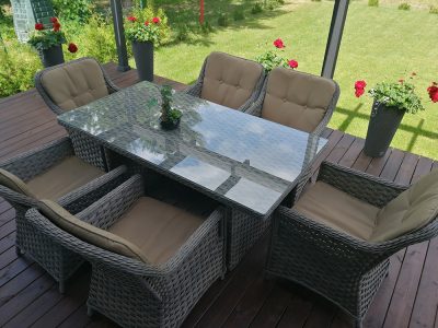 Lauko baldai Klasika, pinti baldai, lauko baldai