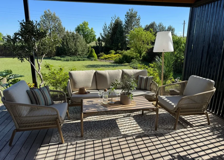 Lauko baldai elegancija, terasos baldai, sofa, lauko baldai kaina