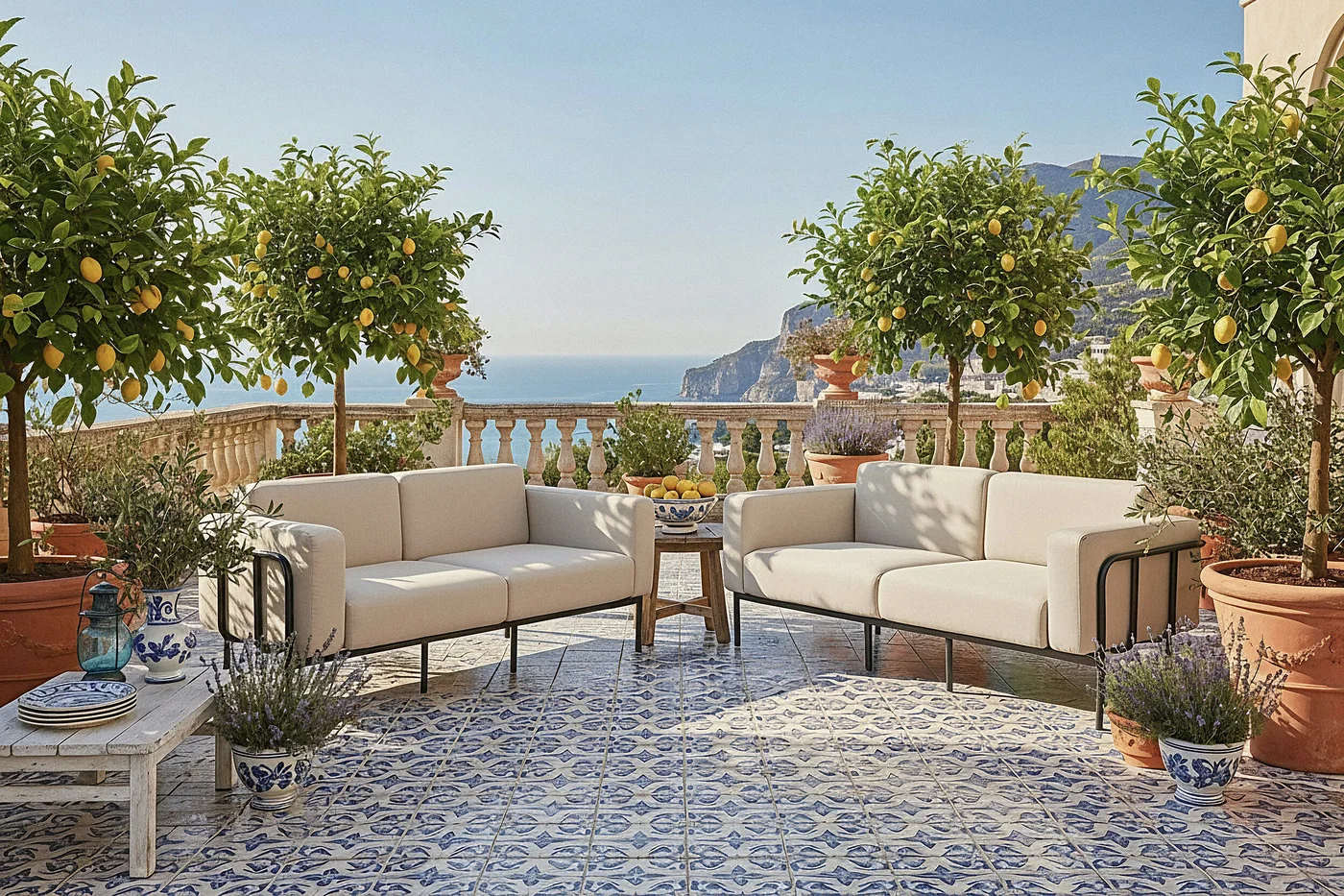 stilingi baldai, terasos baldai, lauko baldai, sofa, foteliai, ekoseses, lauko sofa