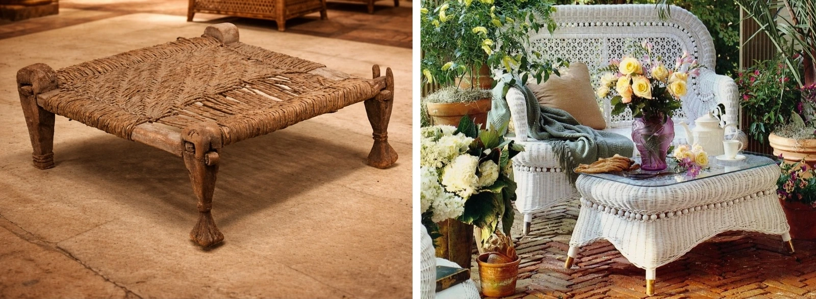 Senoviniai pinti lauko baldai, klasikiniai baldai